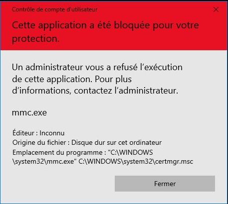 Cette application a été bloquée pour votre protection Vulgum Techus